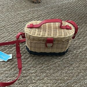 Draper James Colorblock Wicker Top Handle Bag-NWT